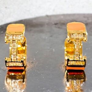 Orange C Circle Hoops